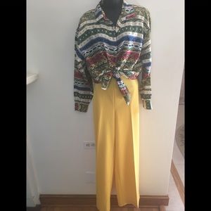VTG High-rise Flat front Knit Wide Leg  Pants.